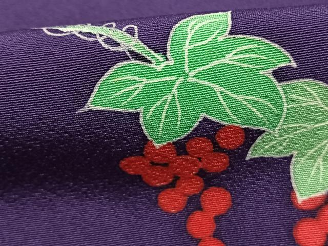 平和屋着物●上質な小紋 葡萄蔦の葉文 正絹 逸品 AABL3228fy