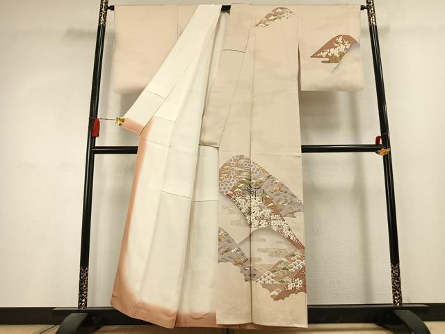 平和屋着物●訪問着 松竹梅 御所車花文 金彩 正絹 逸品 AABL3230fy
