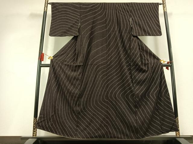 平和屋着物●上質な紬 総刺繍 抽象文様 正絹 逸品 AABL3237fy
