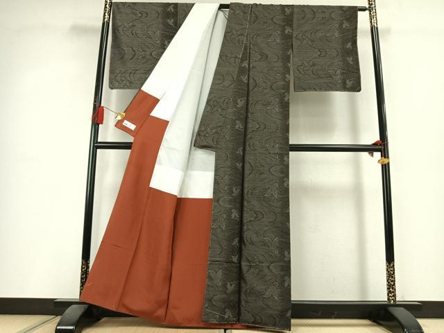 平和屋着物●本場大島紬 舞蝶文 やまと誂製 正絹 逸品 未使用 AABL3239fy