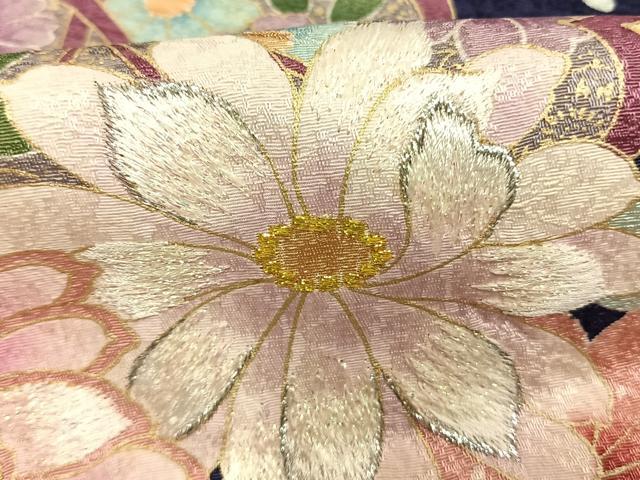 平和屋着物●豪華振袖 刺繍 舞桜文 暈し染め 金銀糸 金彩 正絹 逸品 AABL3252fy