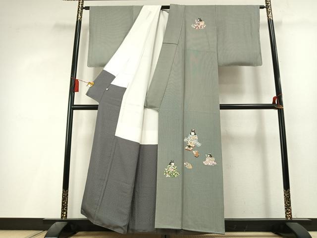 平和屋着物●寺山存男 訪問着 人物文 正絹 逸品 未使用 AABL3271fy