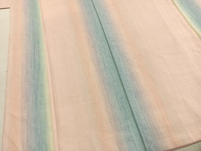平和屋着物●紅花紬 米沢 間道 正絹 逸品 AABL3274fy