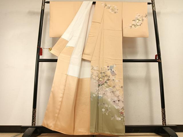 平和屋着物●訪問着 駒刺繍 熨斗花文 暈し染め 金彩 正絹 逸品 AABL3275fy