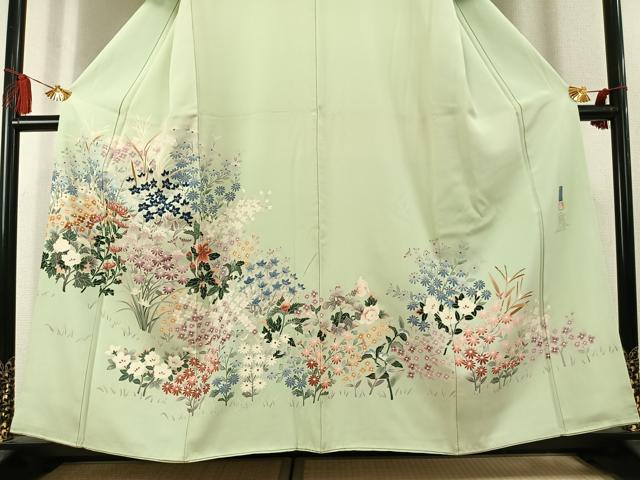 平和屋着物●本加賀友禅作家 北村比呂志 訪問着 草花文 正絹 逸品 AABL3277fy