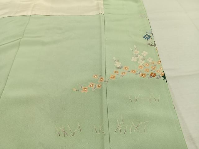 平和屋着物●本加賀友禅作家 北村比呂志 訪問着 草花文 正絹 逸品 AABL3277fy