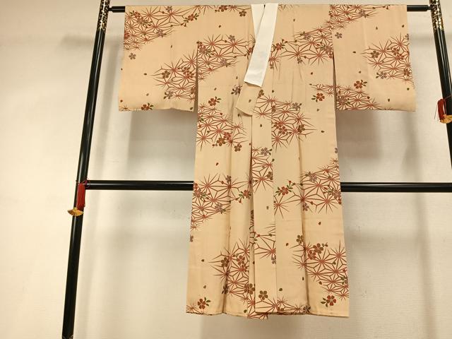 平和屋着物●長襦袢 無双仕立て 舞桜文 鈴乃屋扱い 正絹 逸品 AABL3284fy