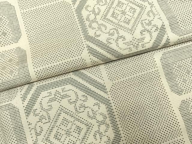 平和屋着物●本場大島紬 白大島 9マルキ 幾何学文様 正絹 逸品 AABL3331fy
