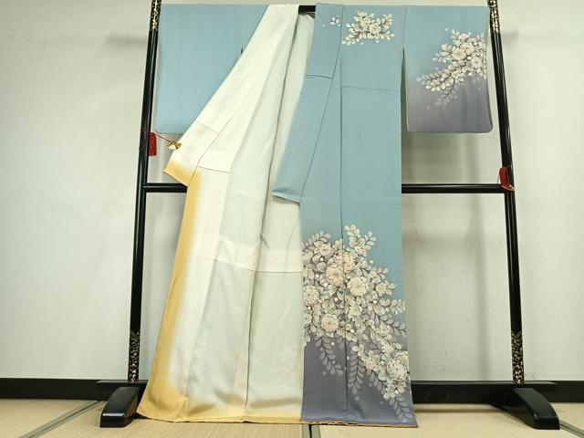 平和屋着物●訪問着 絞り 辻が花 暈し染め ロング丈 正絹 逸品 AABL3335fy