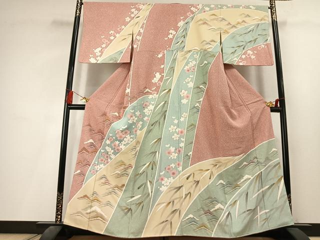 平和屋着物●訪問着 松竹梅 金彩 正絹 逸品 AABL3337fy