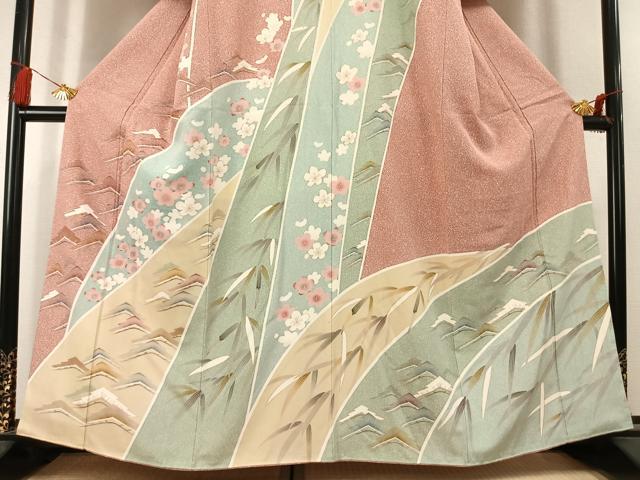 平和屋着物●訪問着 松竹梅 金彩 正絹 逸品 AABL3337fy