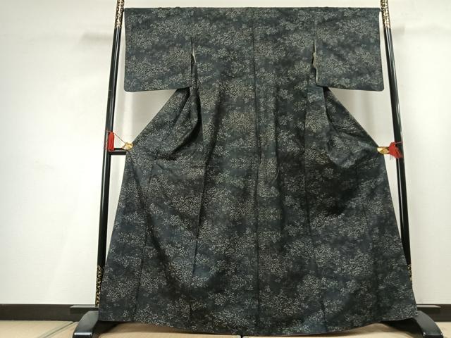 平和屋着物●本場大島紬 9マルキ 草葉文 正絹 逸品 AABL3346fy