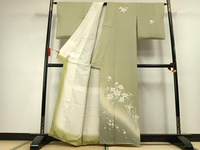 平和屋着物●訪問着 草花文 暈し染め 正絹 逸品 AABL3347fy