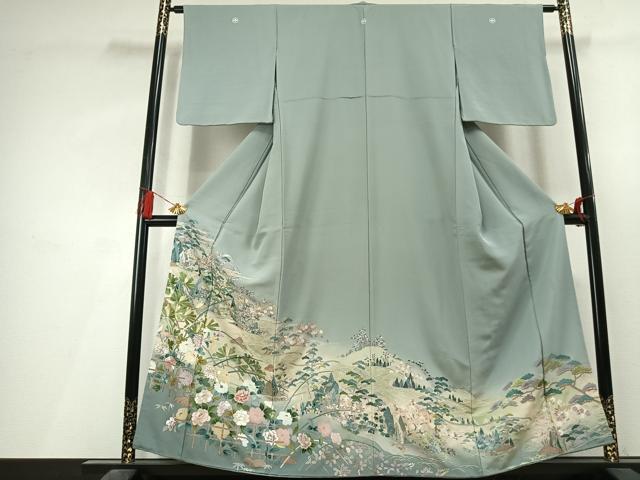 平和屋着物●豪華色留袖 中国三大刺繍 スワトウ刺繍 汕頭刺繍 総刺繍 麗光刺繍 風景花文 暈し染め 金糸 正絹 逸品 AABL3361fy