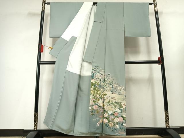 平和屋着物●豪華色留袖 中国三大刺繍 スワトウ刺繍 汕頭刺繍 総刺繍 麗光刺繍 風景花文 暈し染め 金糸 正絹 逸品 AABL3361fy
