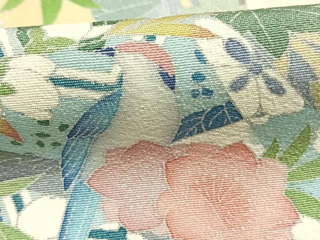 平和屋着物●日本画家 白鳥映雪 訪問着 花鳥文 暈し染め 正絹 逸品 AABL3362fy
