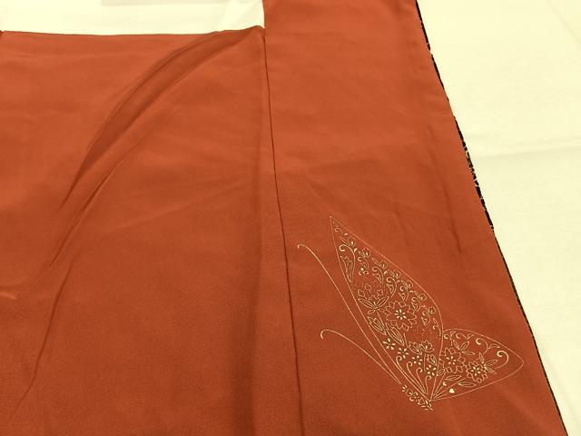 平和屋着物●豪華振袖 刺繍 舞蝶文 暈し染め 金銀糸 やまと誂製 正絹 逸品 AABL3366fy