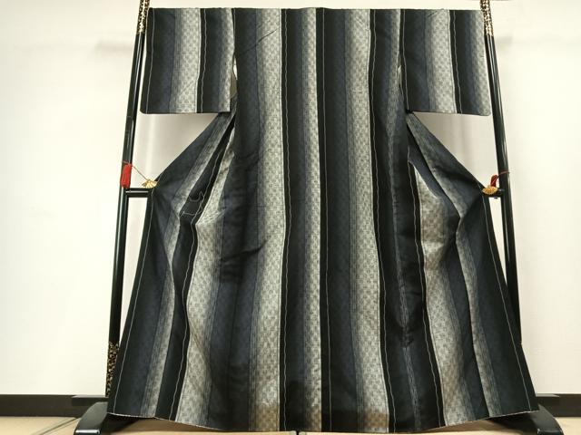 平和屋着物●上質な紬 立涌間道 正絹 逸品 AABL3371fy