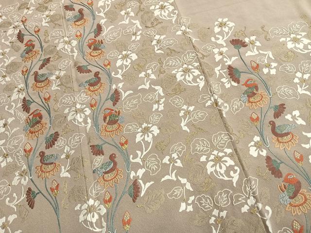 平和屋着物●豪華色留袖 中国三大刺繍 相良刺繍 総刺繍 花鳥文 金糸 正絹 逸品 AABL3374fy