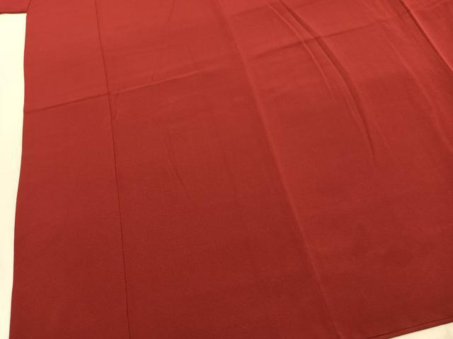 平和屋着物●豪華振袖 色無地 蘇芳色 正絹 逸品 AABL3385fy