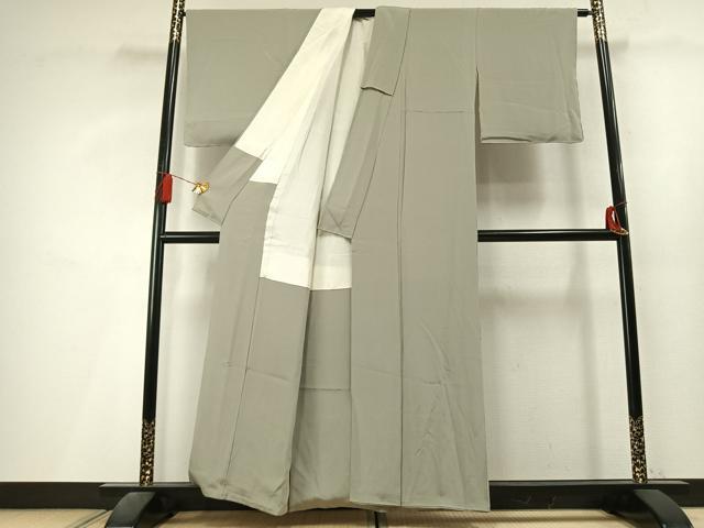 平和屋着物●上質な色無地 柳鼠色 正絹 逸品 未使用 AABL3392fy