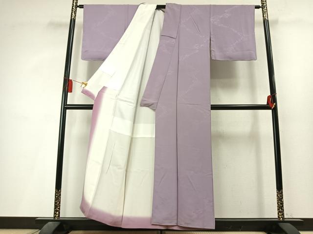 平和屋着物●上質な色無地 道長流水地紋 白藤色 正絹 逸品 AABL3393fy