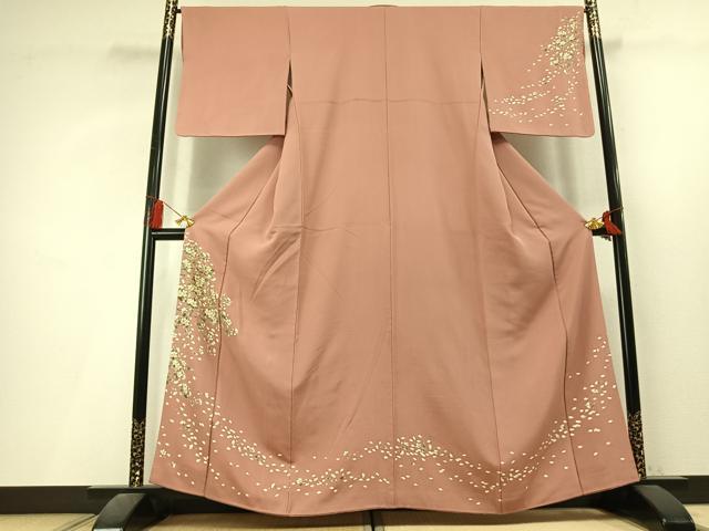 平和屋着物●訪問着 刺繍 枝桜 金糸 金彩 正絹 逸品 AABL3396fy
