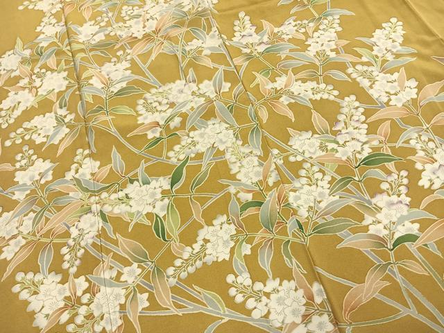 平和屋着物●訪問着 友禅 枝花文 正絹 逸品 AABL3404fy