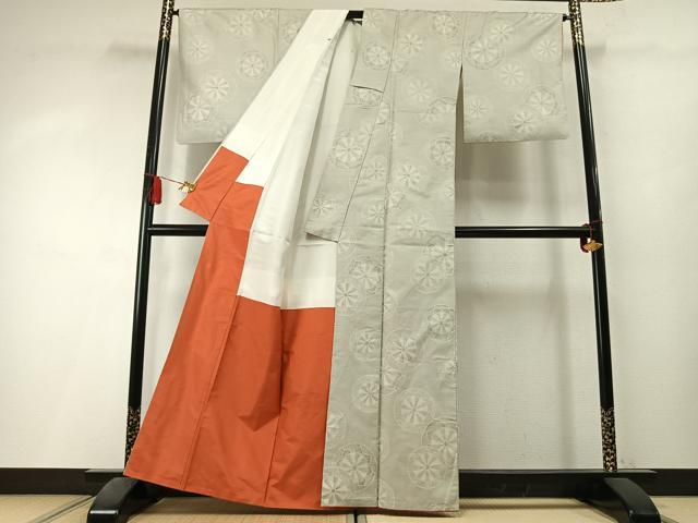 平和屋着物●上質な紬 源氏車 正絹 逸品 AABL3406fy