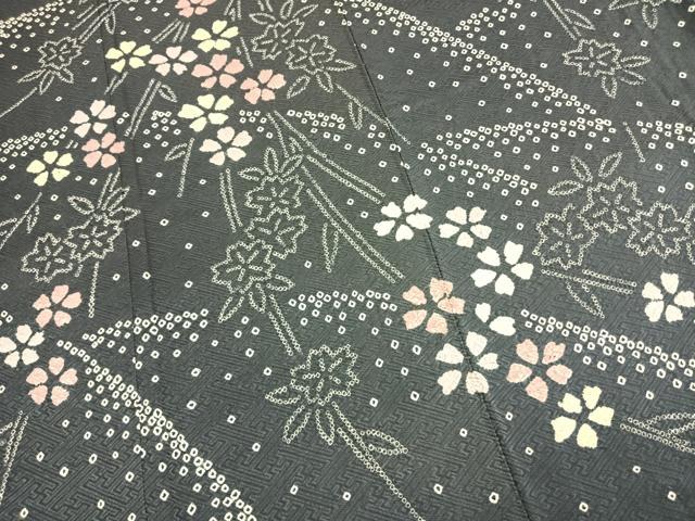 平和屋着物●訪問着 総絞り 舞花文 正絹 逸品 AABL3407fy