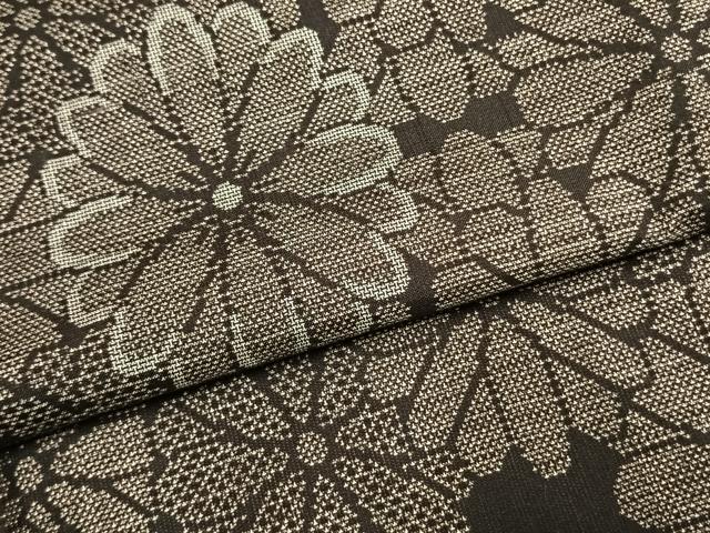 平和屋着物●本場大島紬 9マルキ 花尽くし 正絹 逸品 AABL3420fy