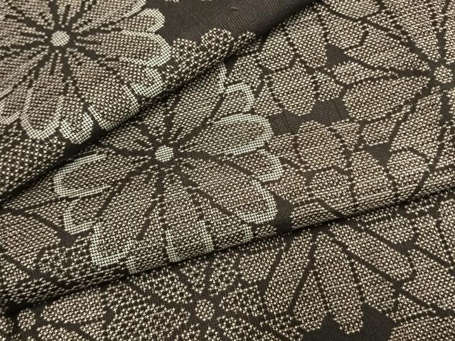 平和屋着物●本場大島紬 9マルキ 花尽くし 正絹 逸品 AABL3420fy