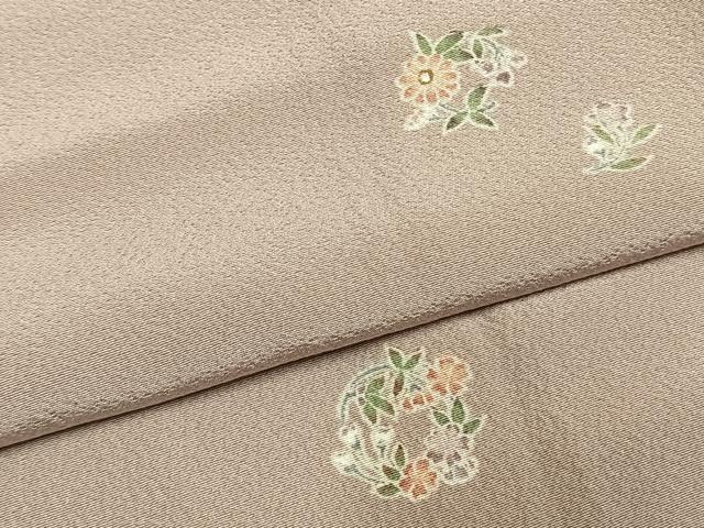 平和屋着物●上質な小紋 友禅 草花文 正絹 逸品 AABL3424fy