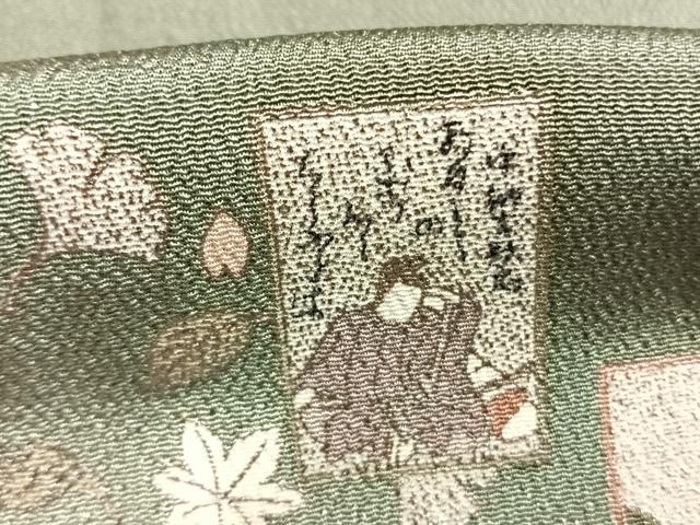 平和屋着物●松尾光琳 色留袖 百人一首 暈し染め 銀彩 鬼しぼ縮緬 正絹 逸品 未使用 AABL3434fy