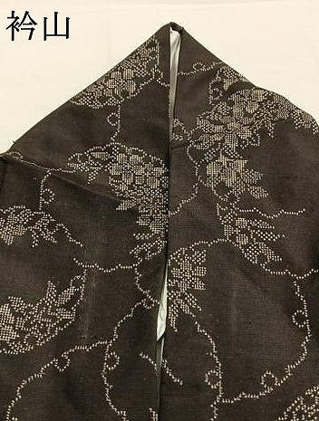 平和屋着物●本場大島紬 7マルキ 雪輪花文 正絹 逸品 AABL3438fy
