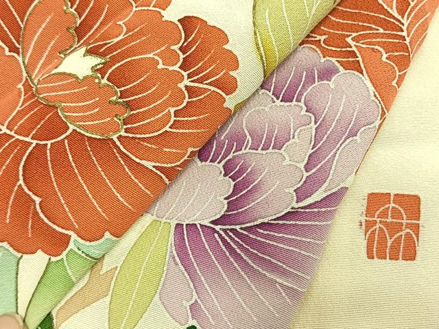 平和屋着物●豪華振袖 作家物 草花文 金彩 正絹 逸品 AABL3457fy