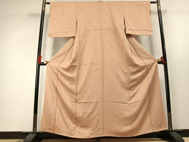 平和屋着物●上質な色無地 吉祥花地紋 雄黄色 正絹 逸品 AABL3474fy
