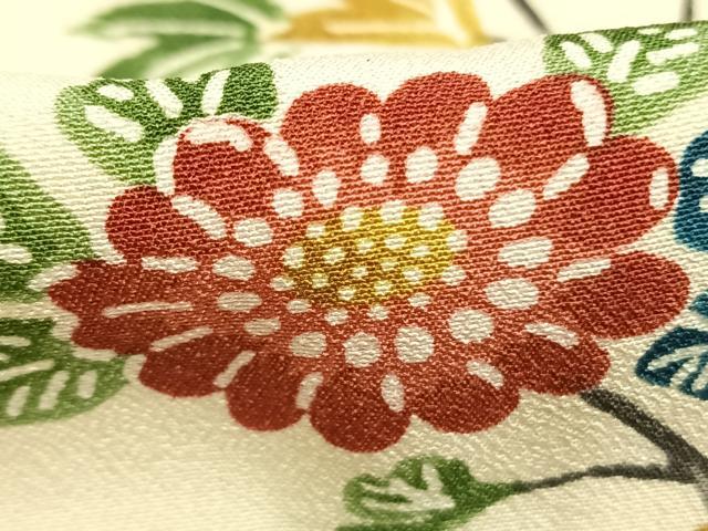 平和屋着物●上質な小紋 型染め 花鳥文 正絹 逸品 未使用 AABL3482fy