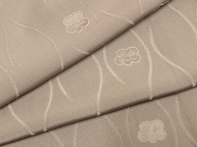 平和屋着物●上質な色無地 立涌花地紋 薄柿色 正絹 逸品 AABL3489fy