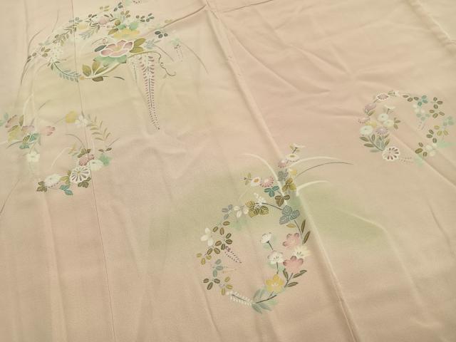 平和屋着物●訪問着 友禅 作家物 草花文 暈し染め 正絹 逸品 AABL3520fy
