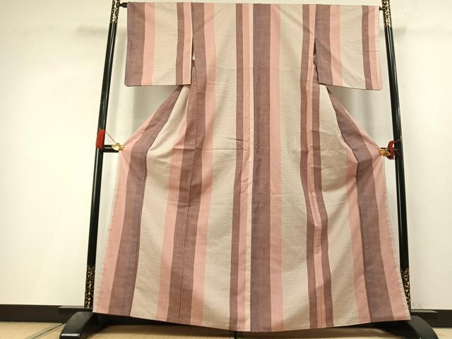 平和屋着物●上質な紬 間道 正絹 逸品 AABL3534fy