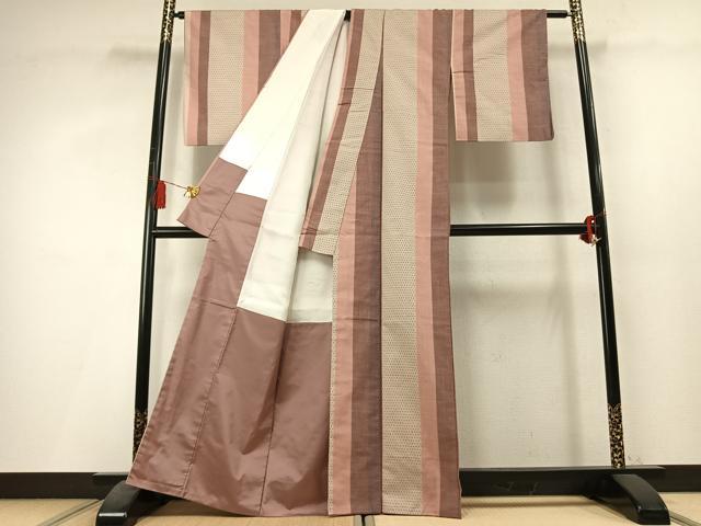 平和屋着物●上質な紬 間道 正絹 逸品 AABL3534fy