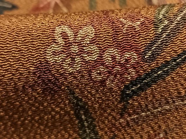 平和屋着物●上質な小紋 型染め 風景花文 鬼しぼ縮緬 正絹 逸品 AABL3536fy