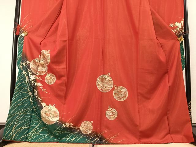 平和屋着物●豪華振袖 鈴 暈し染め 金銀彩 金通し地 正絹 逸品 AABL3541fy
