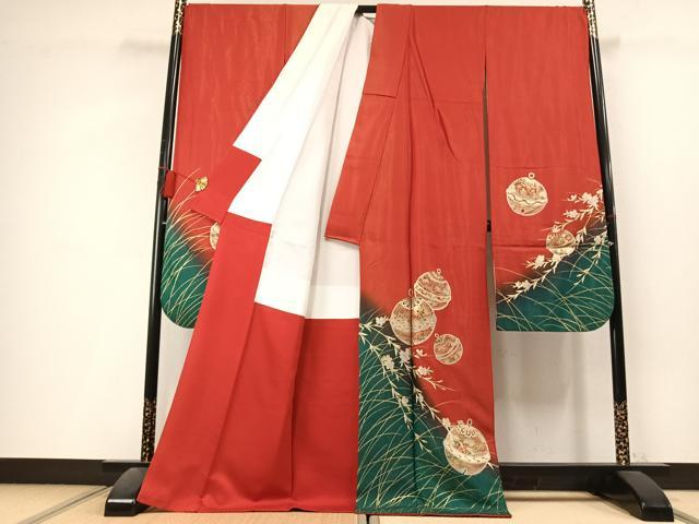 平和屋着物●豪華振袖 鈴 暈し染め 金銀彩 金通し地 正絹 逸品 AABL3541fy
