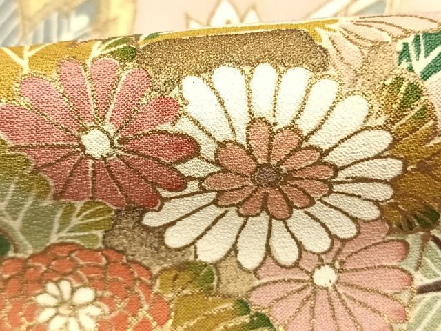 平和屋着物●訪問着 刺繍 鼓花鳥文 金糸 金彩 正絹 逸品 AABL3545fy