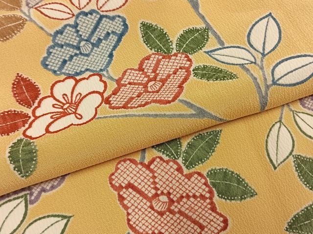 平和屋着物●上質な小紋 枝花文 正絹 逸品 未使用 AABL3549fy