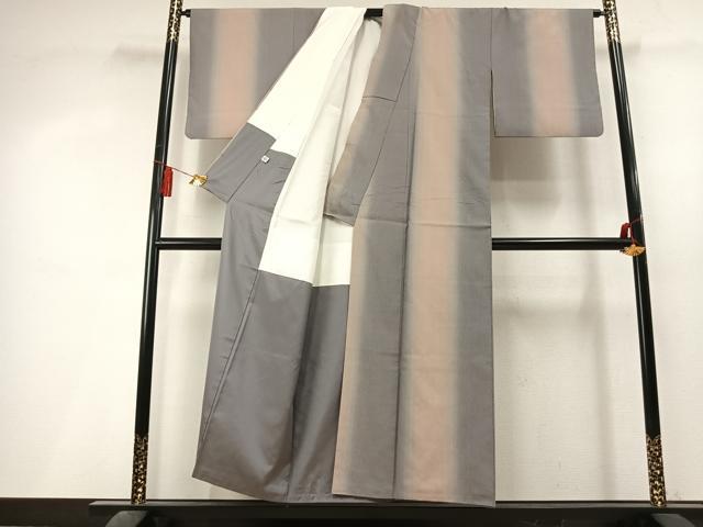平和屋着物●お召 間道 正絹 逸品 AABL3561fy