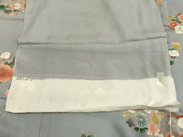 平和屋着物●訪問着 駒刺繍 草花文 金彩 仮絵羽 正絹 逸品 未使用 AABL3568fy