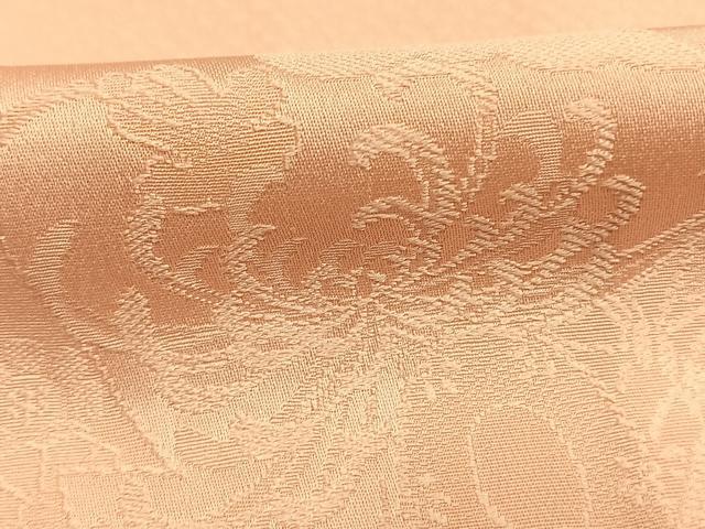 平和屋着物●上質な色無地 草花地紋 一斤染色 正絹 逸品 AABL3586fy